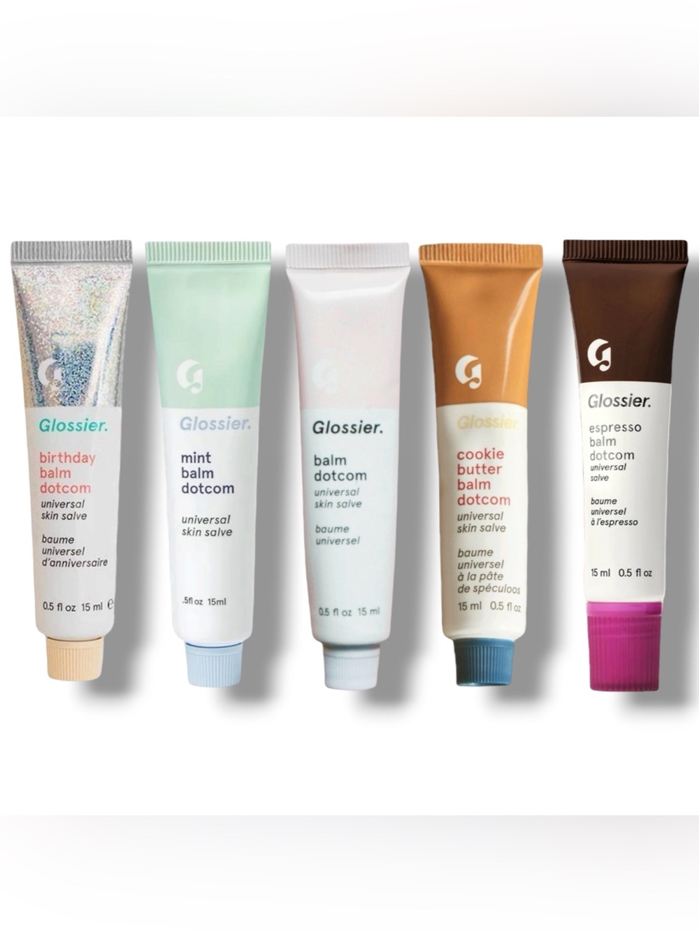 Glossier Balm Dotcom Bundle Original Formula & Espresso NEW Birthday Mint
